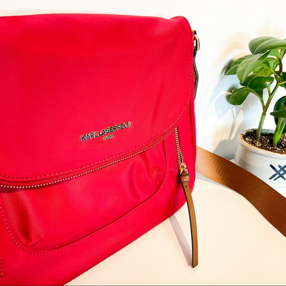 KARL LAGERFELD PARIS NWOT Cranberry Crossbody - Picture 6 of 11